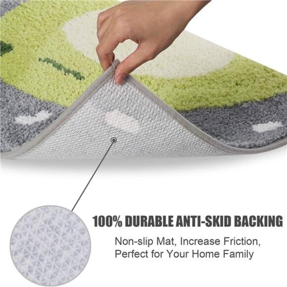 Bath Mat Cute Shower Rug, Luxury Shaggy High Absorbent and Anti Slip - Picture 7 of 8
